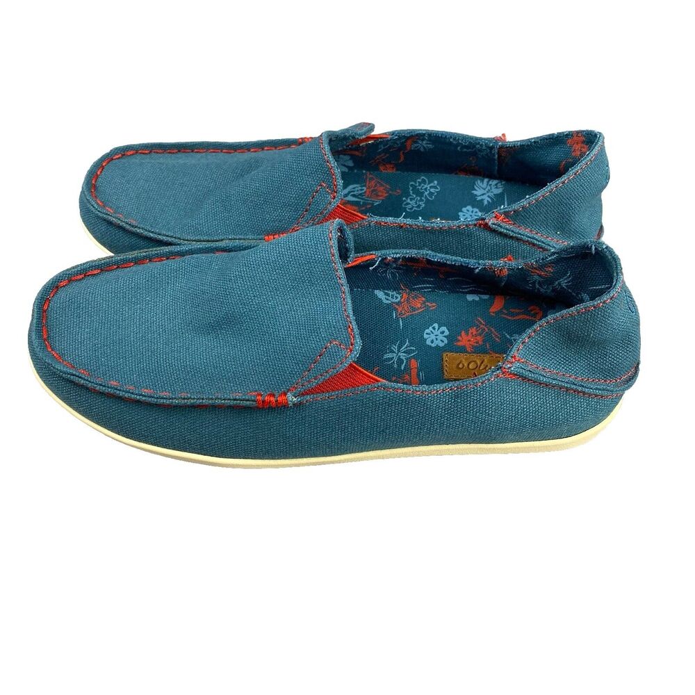 Olukai Nohea Canvas‎ Teal Convertible Boat Shoes Sneakers Slip Ons Women’s 6